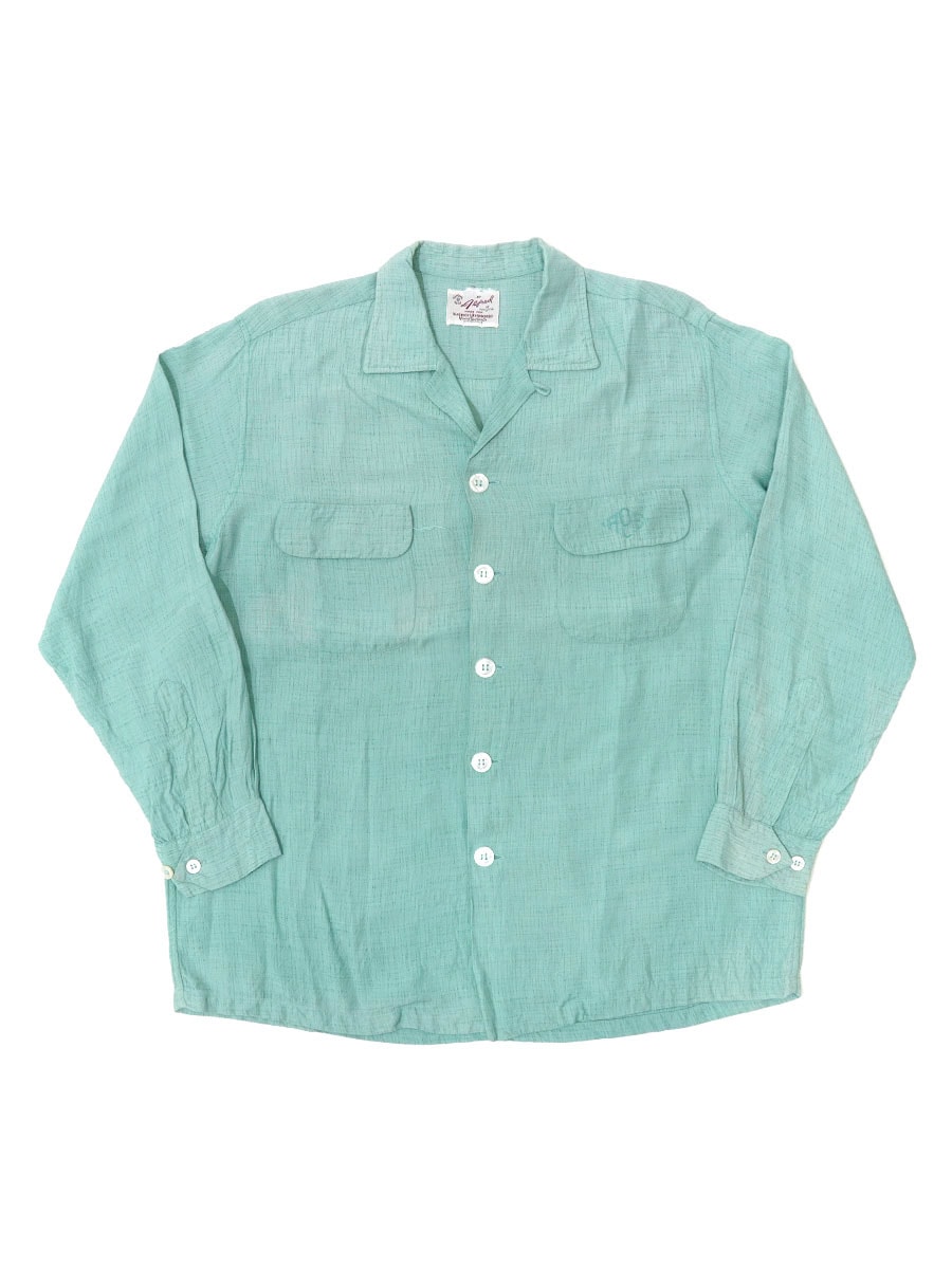 60's Alfred of new york ネップ ループカラー L/S レーヨンシャツ
