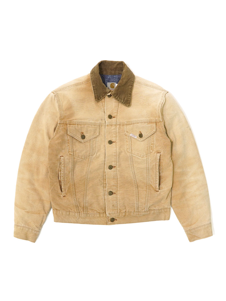 80's カーハート 襟コーズ ブランケットライナー ブラウンダック トラッカーJKT 表記(38) USA製