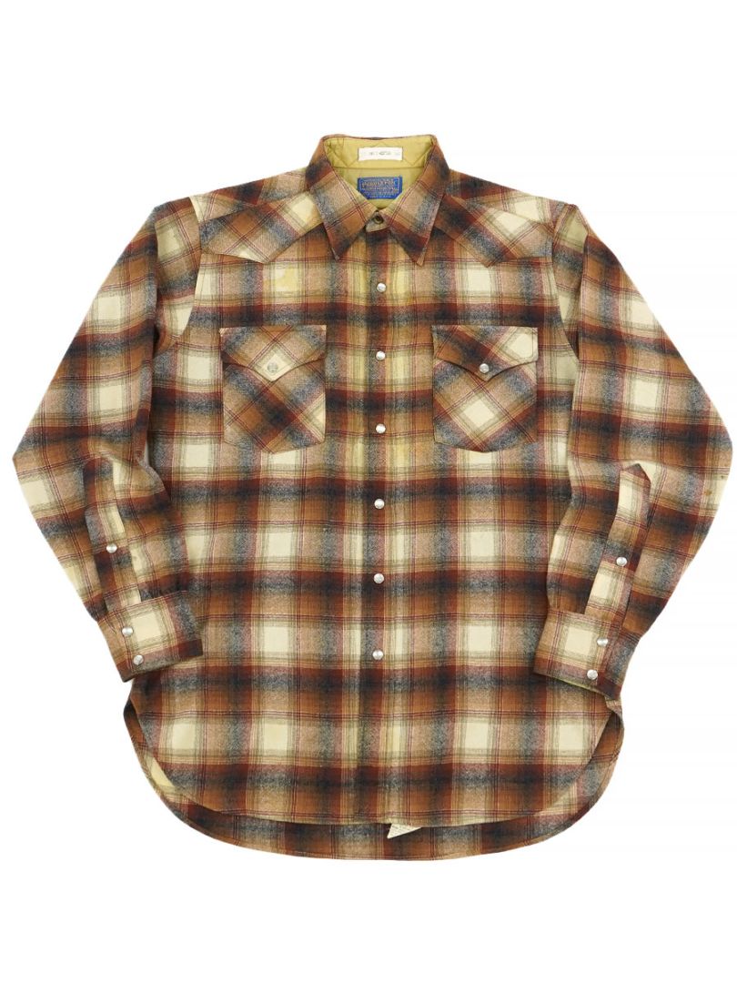 80's PENDLETON HIGH GRADE WESTERN WEAR ウール ウエスタンシャツ 表記(M)