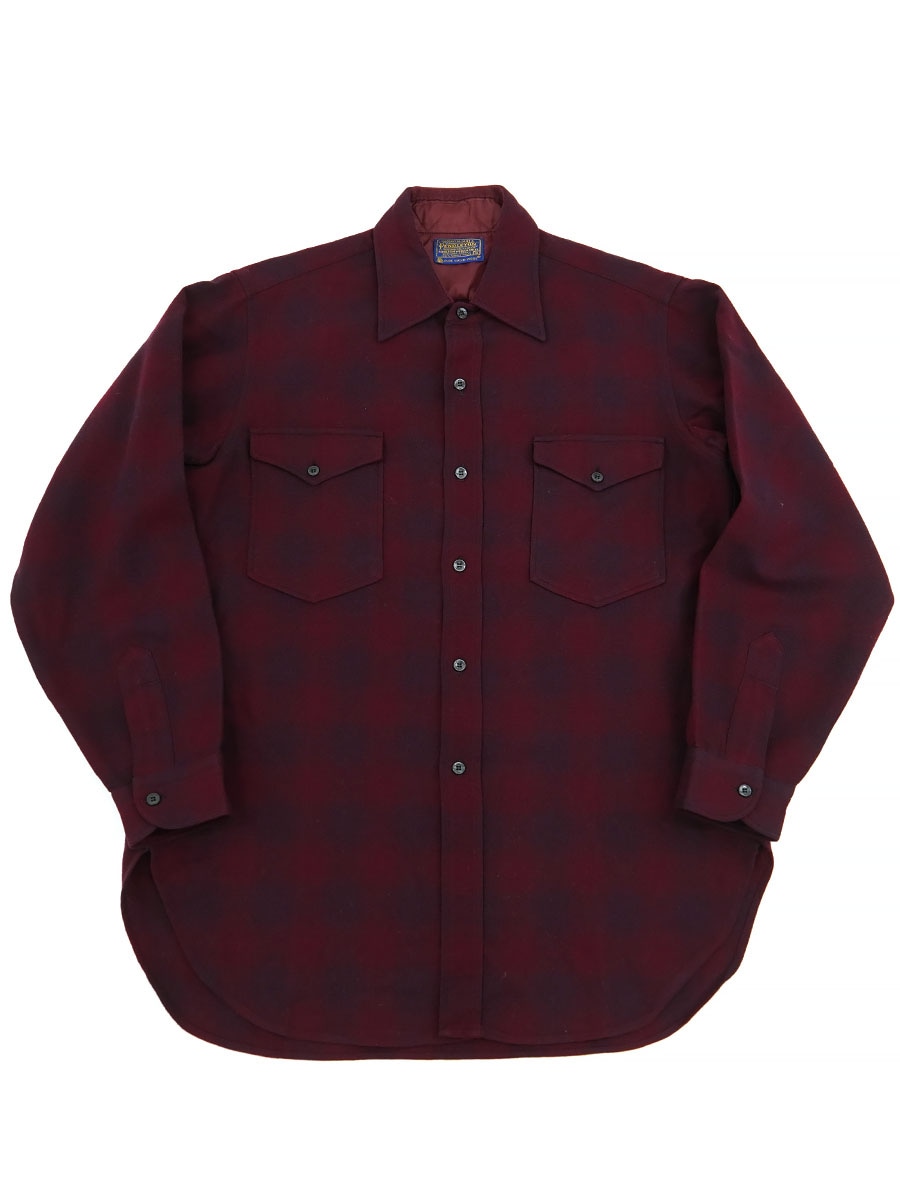 60's PENDLETON シャドウチェック ウール ウエスタンシャツ 表記(16)