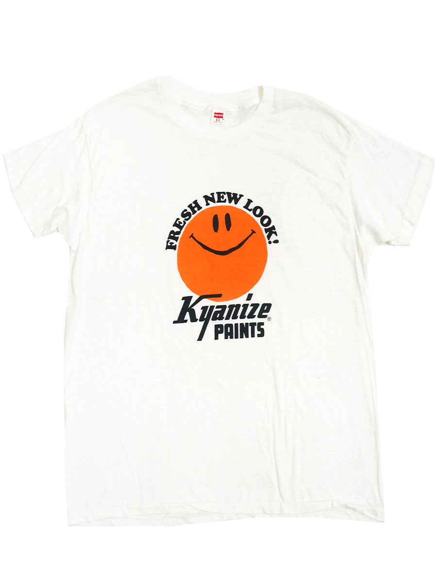 70's～ Hanes ''FRESH NEW LOOK!'' スマイルプリントTシャツ 表記(L) USA製