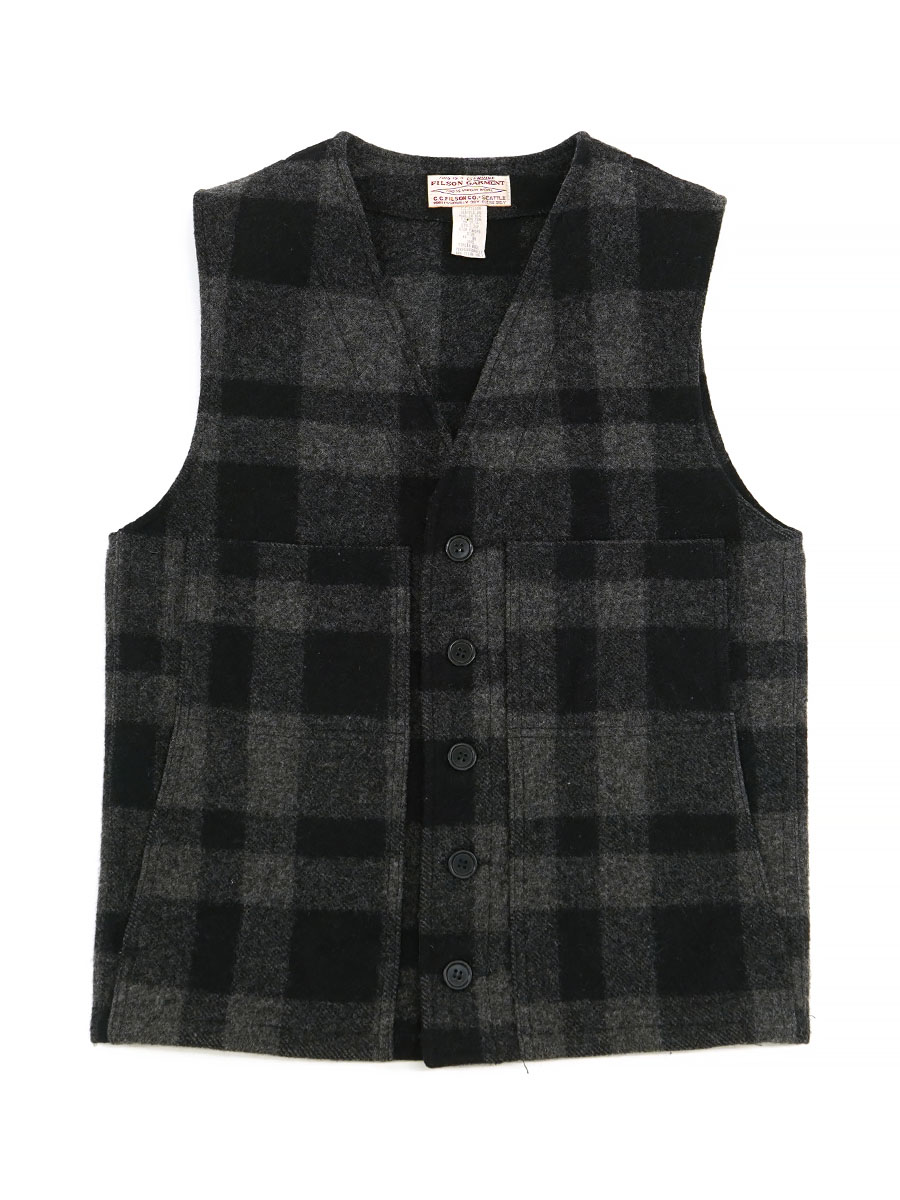 FILSON マッキーノウールベスト CHARCOAL/BLK 表記(44) ASIS | NEW