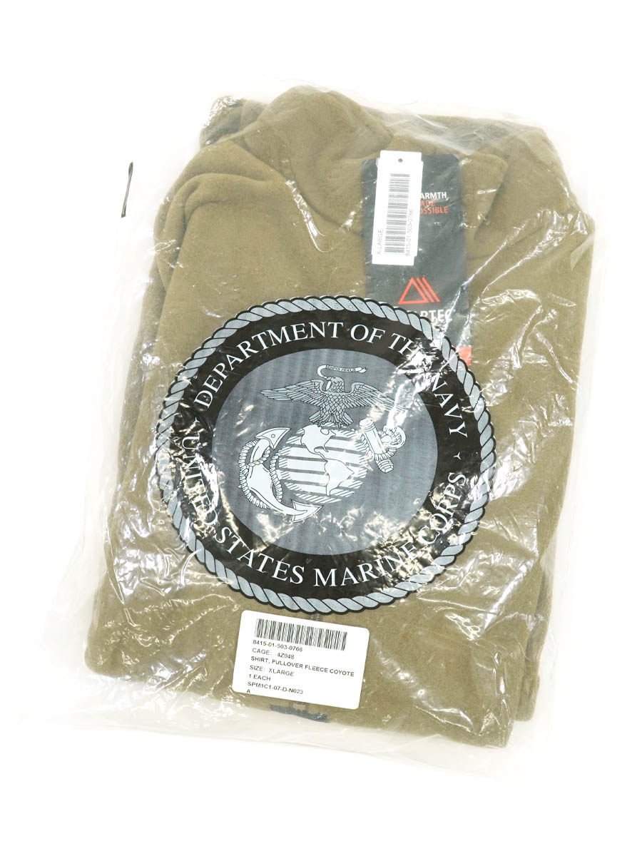 '07 USMC ポーラテック フリースプルオーバー コヨーテ 表記(XL) NOS