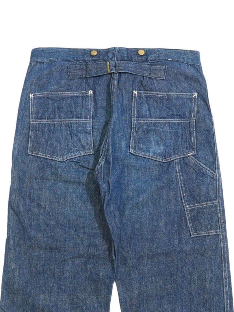 20's～ BIG SMITH バックルバック/サスペンダーボタン付き デニムペインターパンツ 極上雰囲気 実寸(W35 L28.5位)