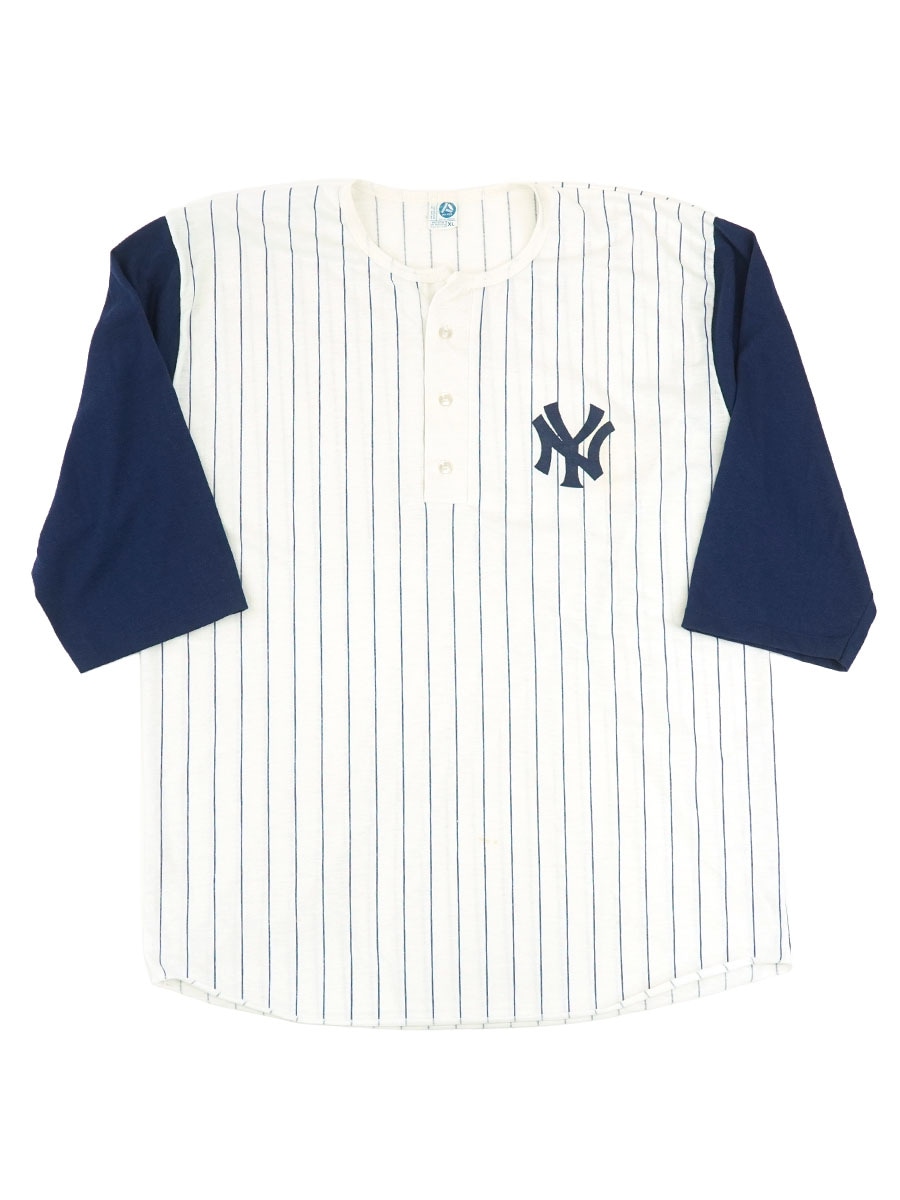 80sビンテージ　オフィシャル品　NY Yankees ヘンリーネック Tシャツ 80's ARTEX ニューヨーク・ヤンキース ヘンリーネック ベースボールT