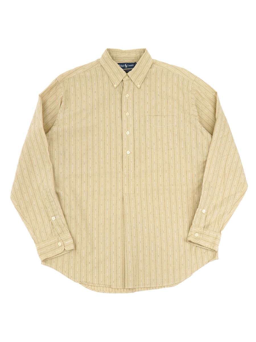 ラルフローレン AFTON 100%コットン ストライプ柄 L/S ハーフボタン