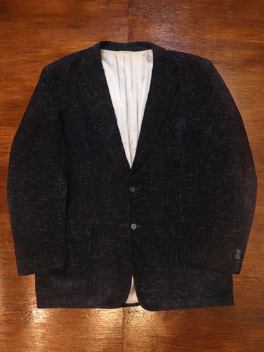 1950s BLACK CORDUROY JACKET , Size 41L