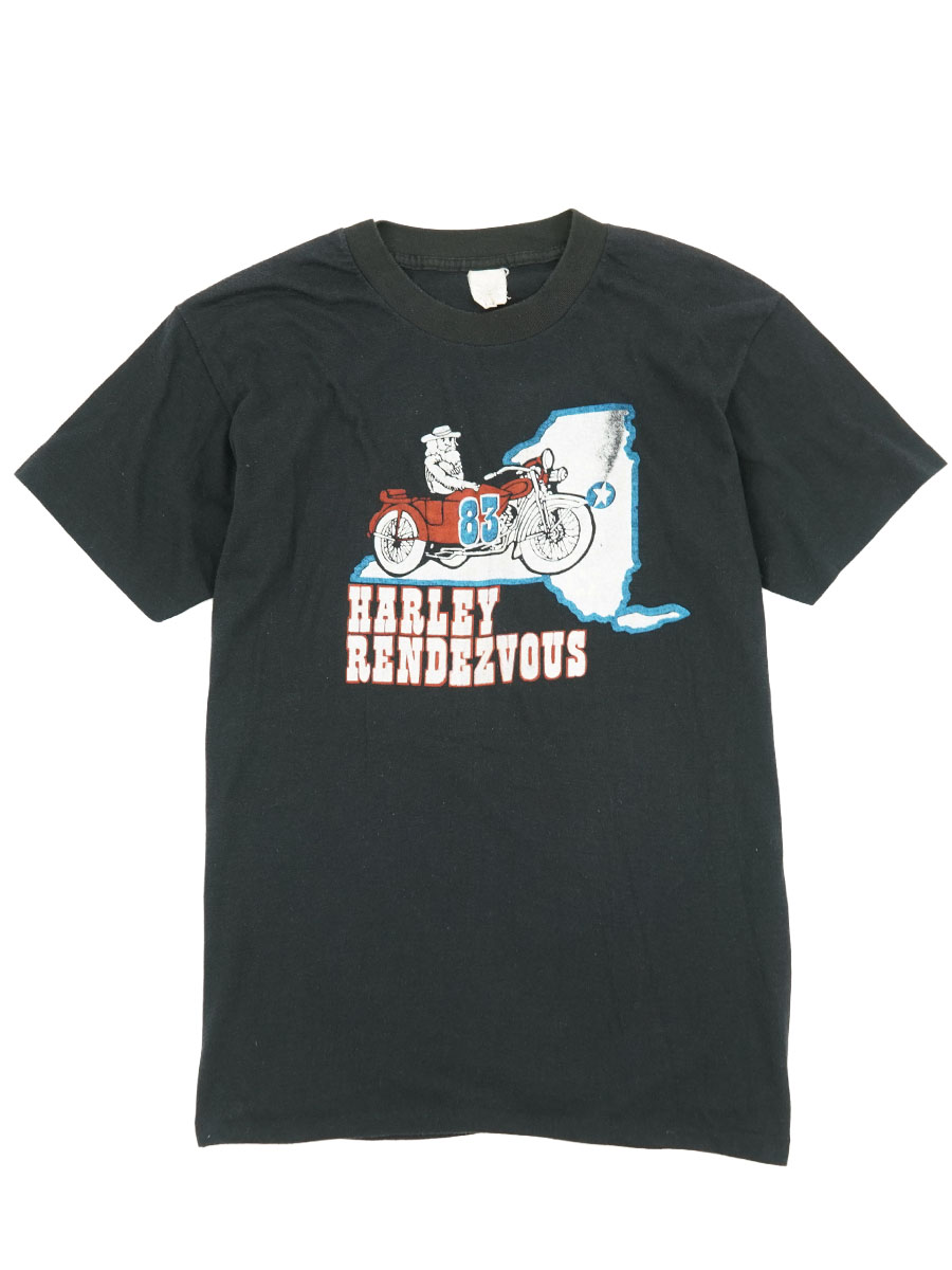 80's ''HARLEY RENDEZVOUS'' Tシャツ ブラック 表記(L) USA製 