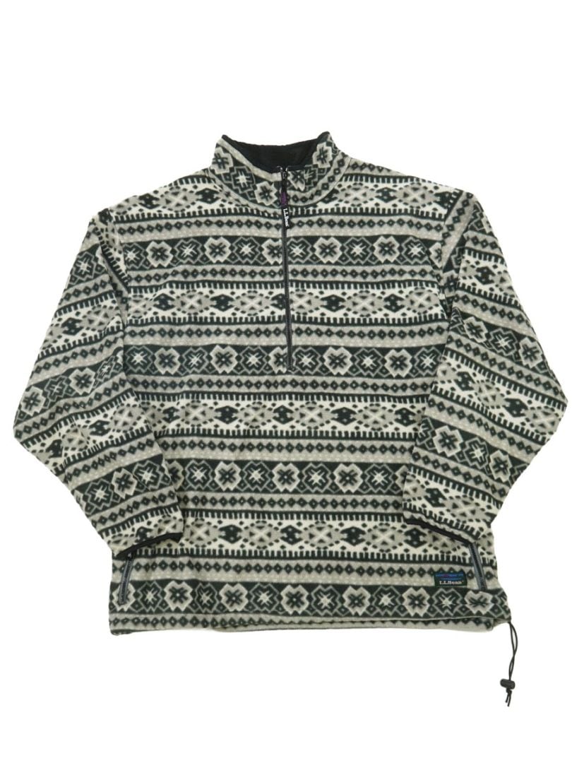 90's L.L.Bean POLARTEC ネイティブ柄 H/Z フリースジャケット 実寸(XXL位) 