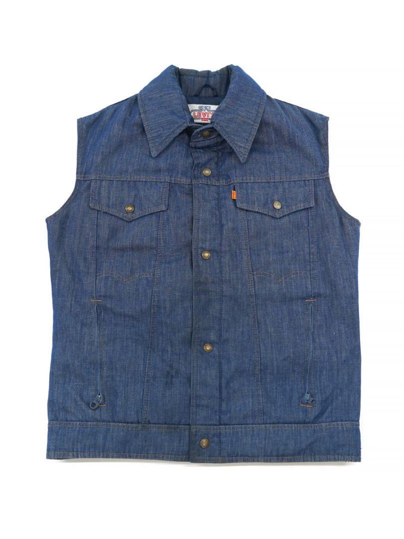 70's SKI LEVI'S デニム×裏ナイロン ダウンベスト 表記(L) ASIS | NEW