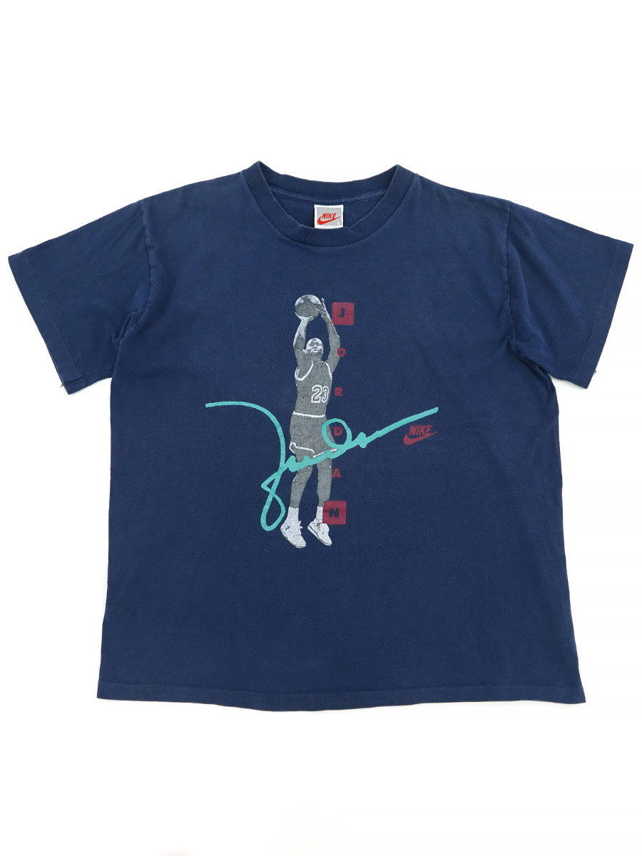 90's NIKE ''JORDAN'' Tシャツ ネイビー 表記(L) USA製 