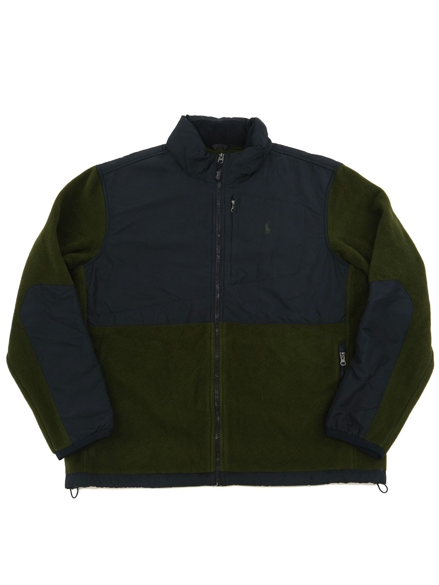 ラルフローレン デナリタイプ POLARTEC フリースJKT BLK×OLIVE 表記(XL)