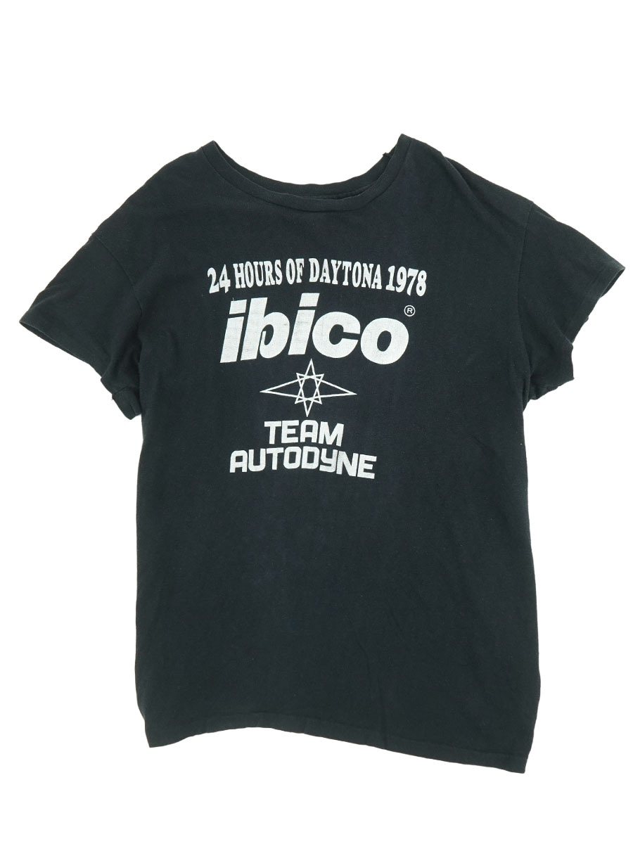 70's Hanes ''ibico TEAM AUTODYNE'' Tシャツ ブラック 表記(XL) 