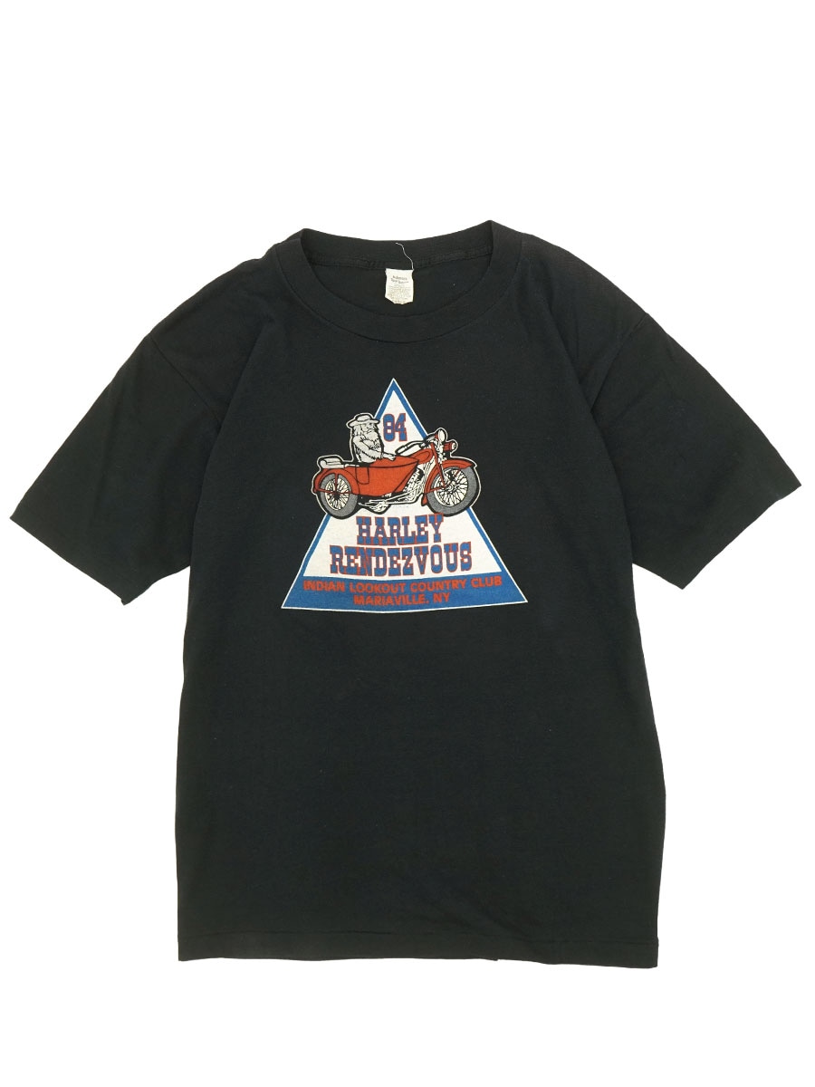 80's ''HARLEY RENDEZVOUS'' Tシャツ ブラック 表記(L) 