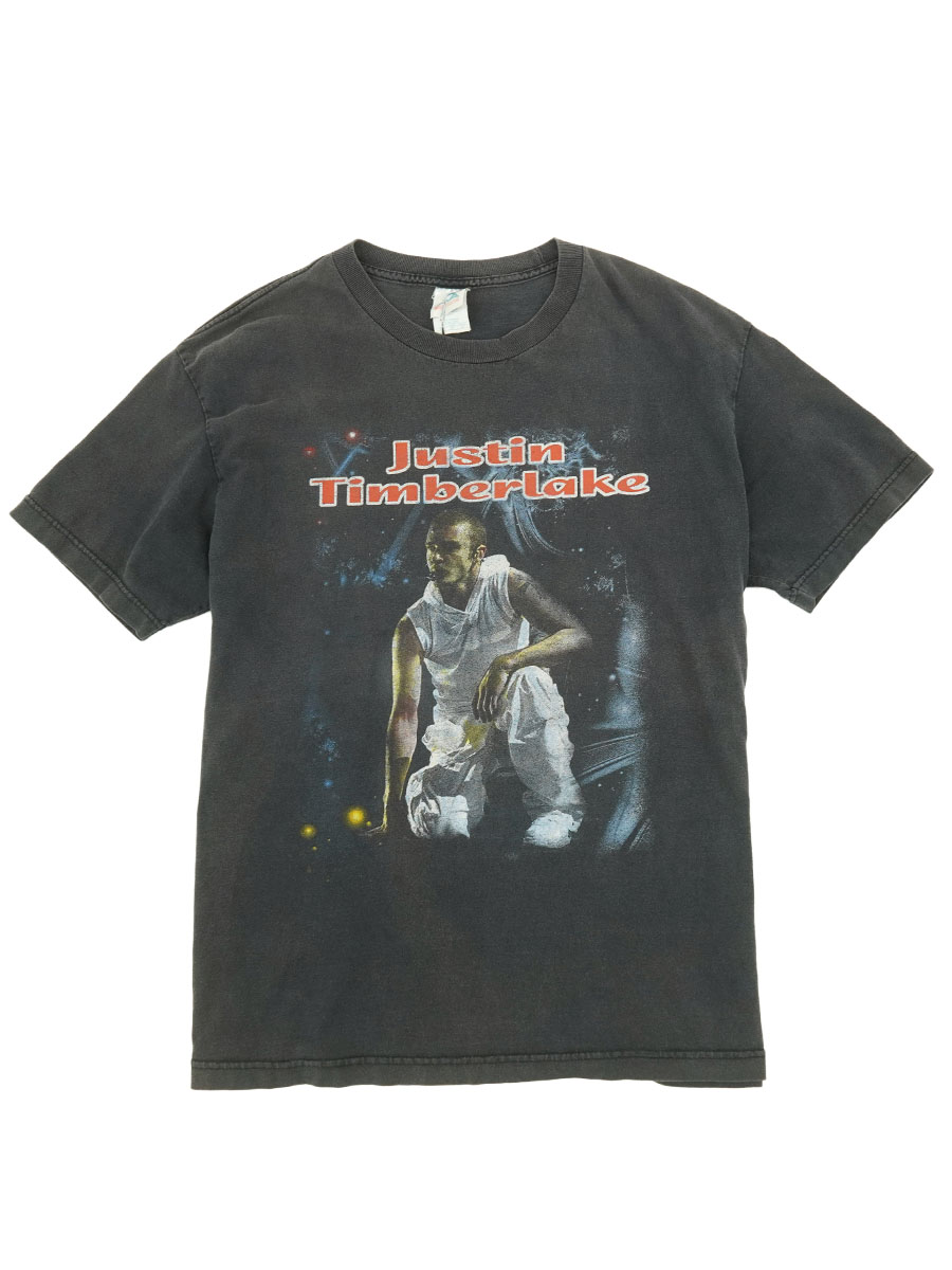 00's AAA ''Justin Timberlake'' 両面プリント Tシャツ ブラック 実寸(XL位)  