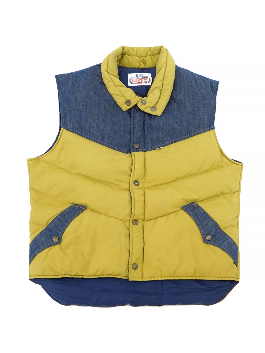 70's SKI LEVI'S デニム切り替え ダウンベスト 表記(XL)