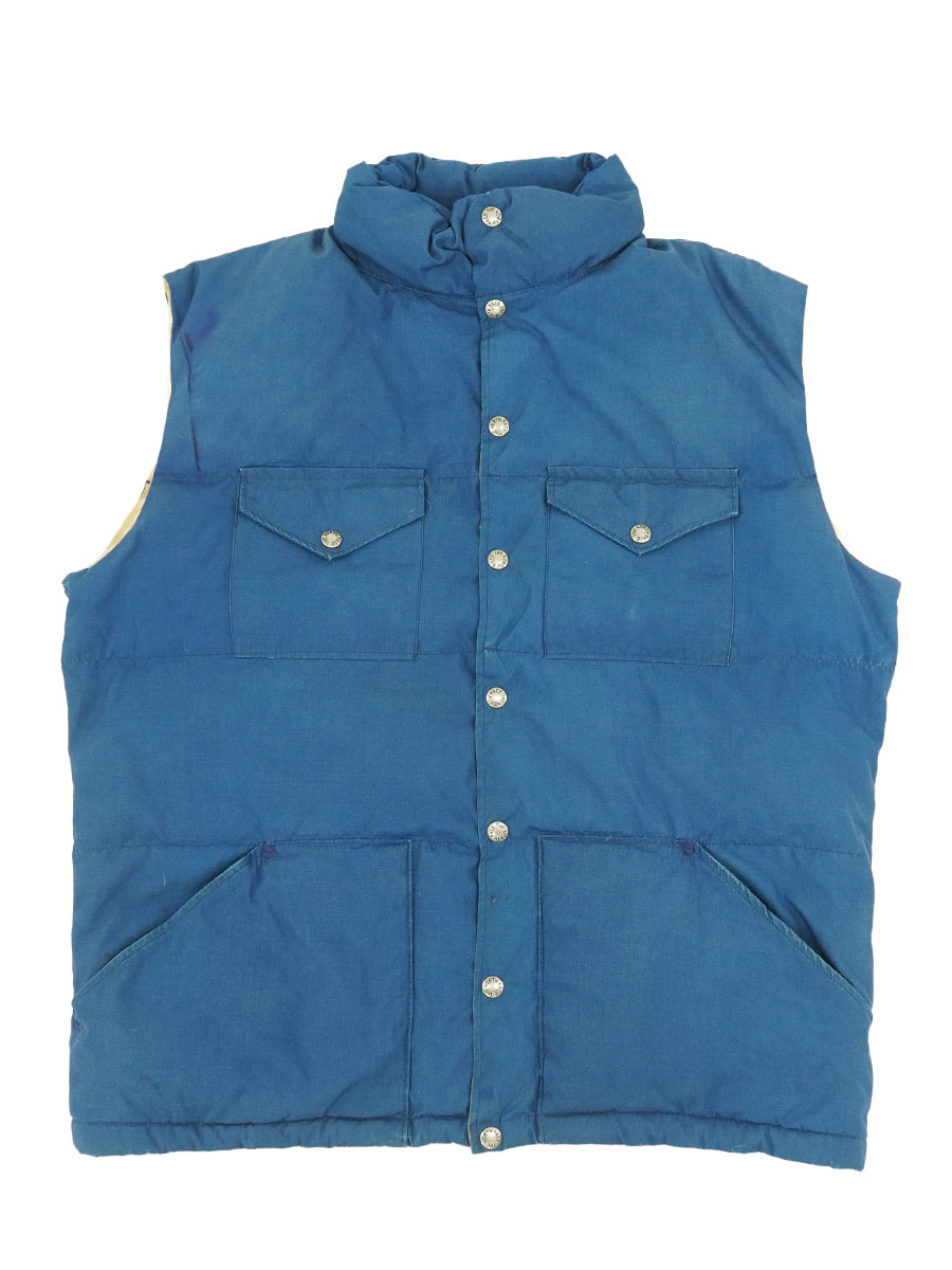 80's 茶タグ THE NORTH FACE ダウンベスト ネイビーブルー 表記(XL)