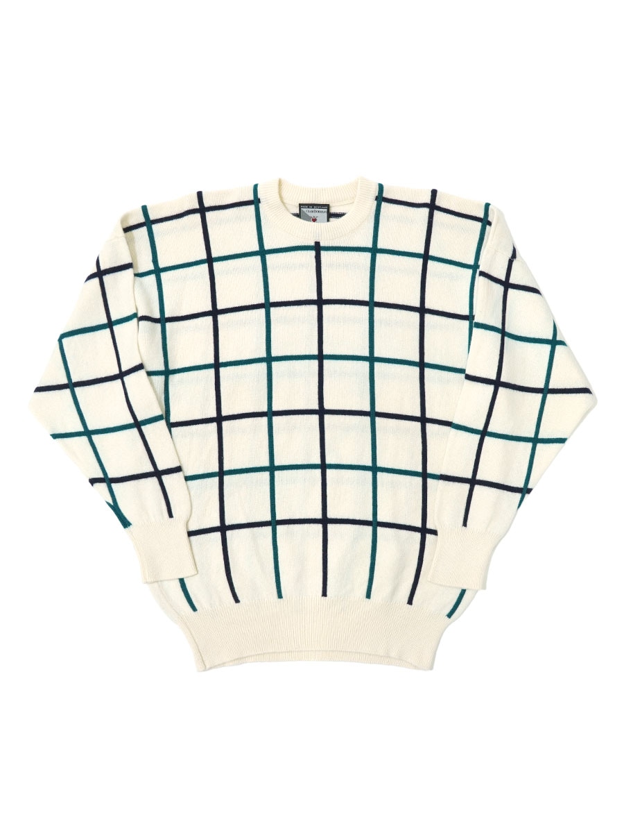 ENGLAND製 GLAN DOUGLAS チェック柄 100%カシミア セーター 表記(XL)