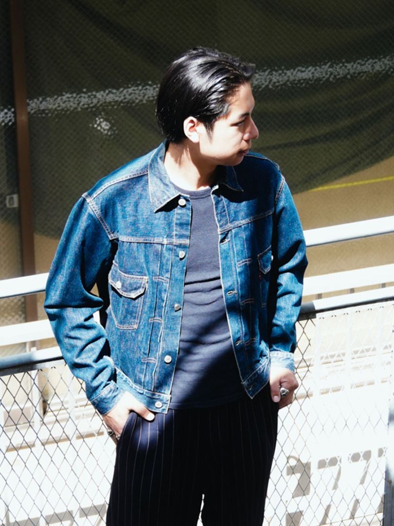 50's Levi's 507XX レザーパッチ デニムジャケット 濃紺 実寸(42位) ハギ付き