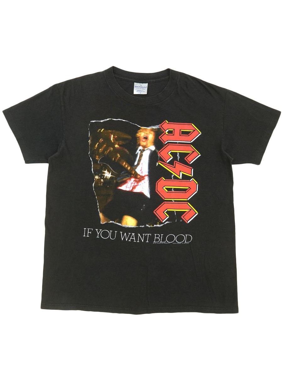 【新品未使用】AC/DC BROCKUM [size: L]ヴィンテージTシャツ 90's BROCKUM AC/DC ''IF YOU WANT BLOOD YOU'VE GOT IT'' 両面
