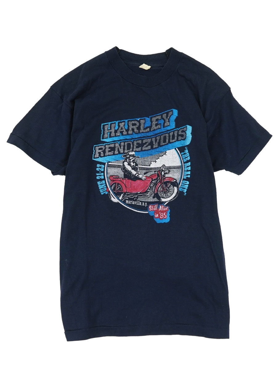 80's SCREEN STARS ''HARLEY RENDEZVOUS'' Tシャツ ネイビー 表記(XL