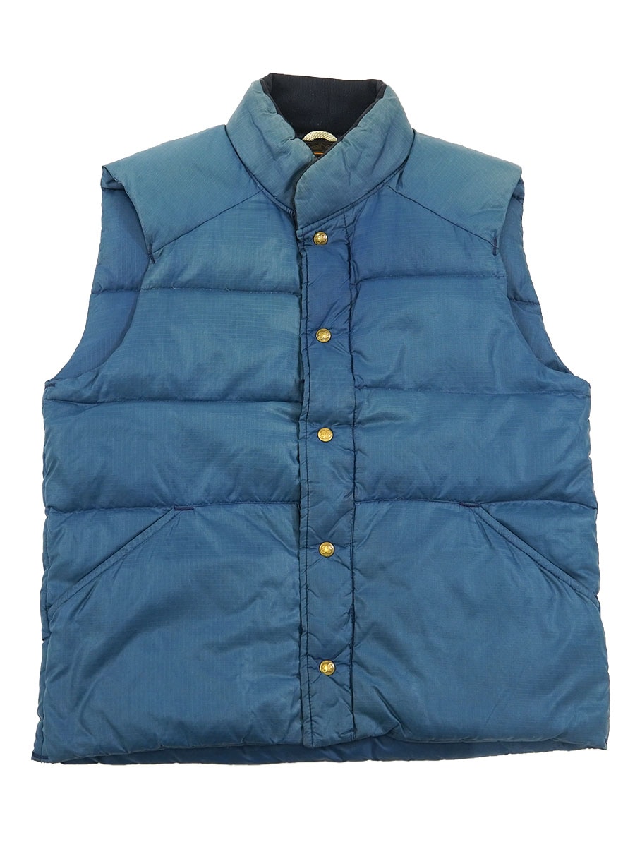 80's Eddie Bauer リップストップ ダウンベスト ダークブルー 表記(M位