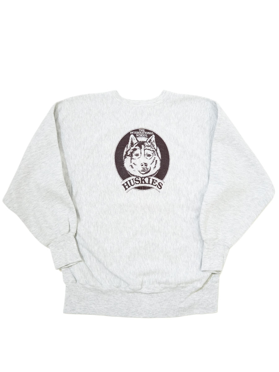 90's 刺繍タグ チャンピオンRW ''THE INTERNATIONAL SCHOOL HUSKIES'' 表記(XL) USA製