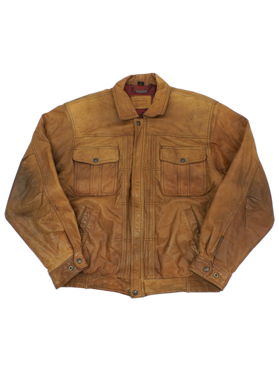 Levi's レザージャケット ブラウン メンズ　ヴィンテージ 80's Levi's 中綿入り レザージャケット ブラウン 表記(M TALL) | NEW