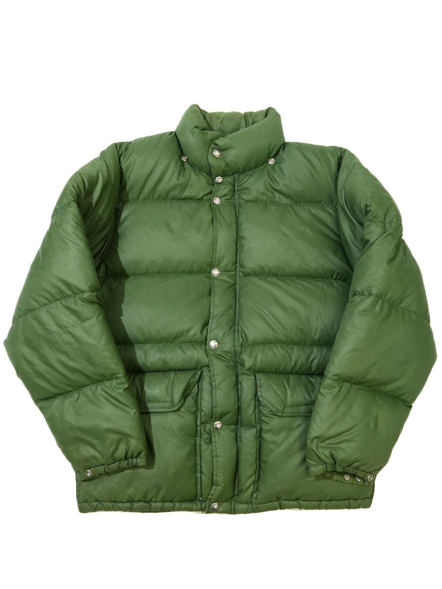 70s茶タグTHE NORTH FACE ダウンジャケット グリーン S 70's 茶タグ ノースフェイス リップストップ シエラパーカ ダウン