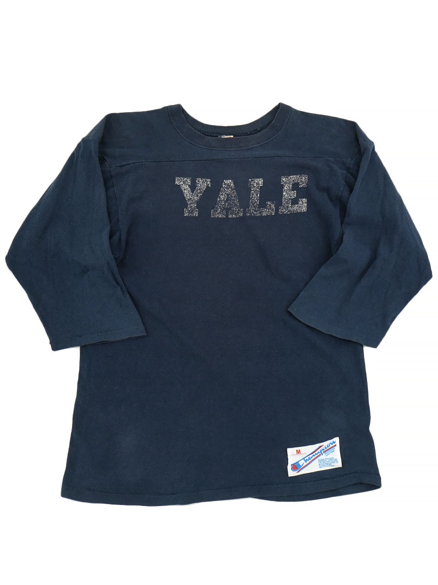 80's トリコタグ チャンピオン ''YALE'' フットボールTシャツ 表記(M