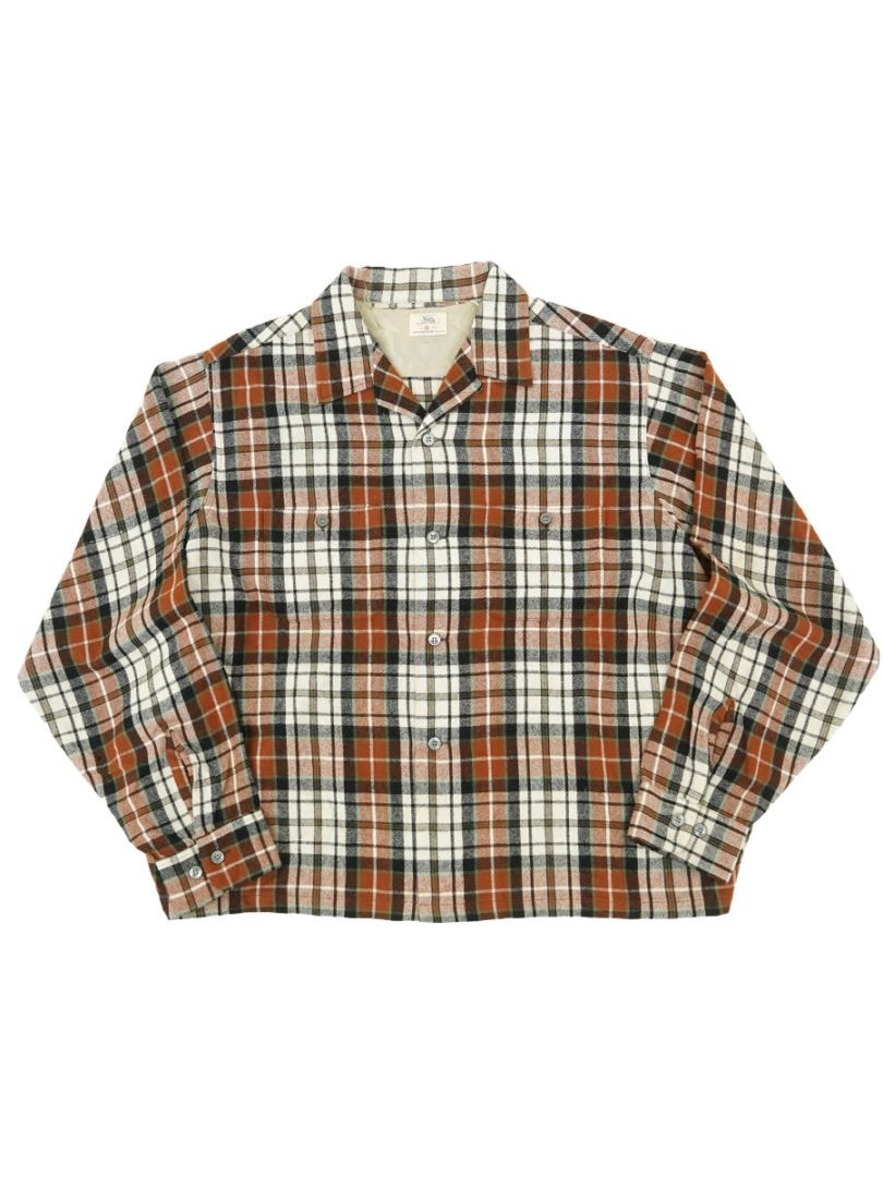 60's Sears 好配色チェック ウールシャツ 表記(XL)
