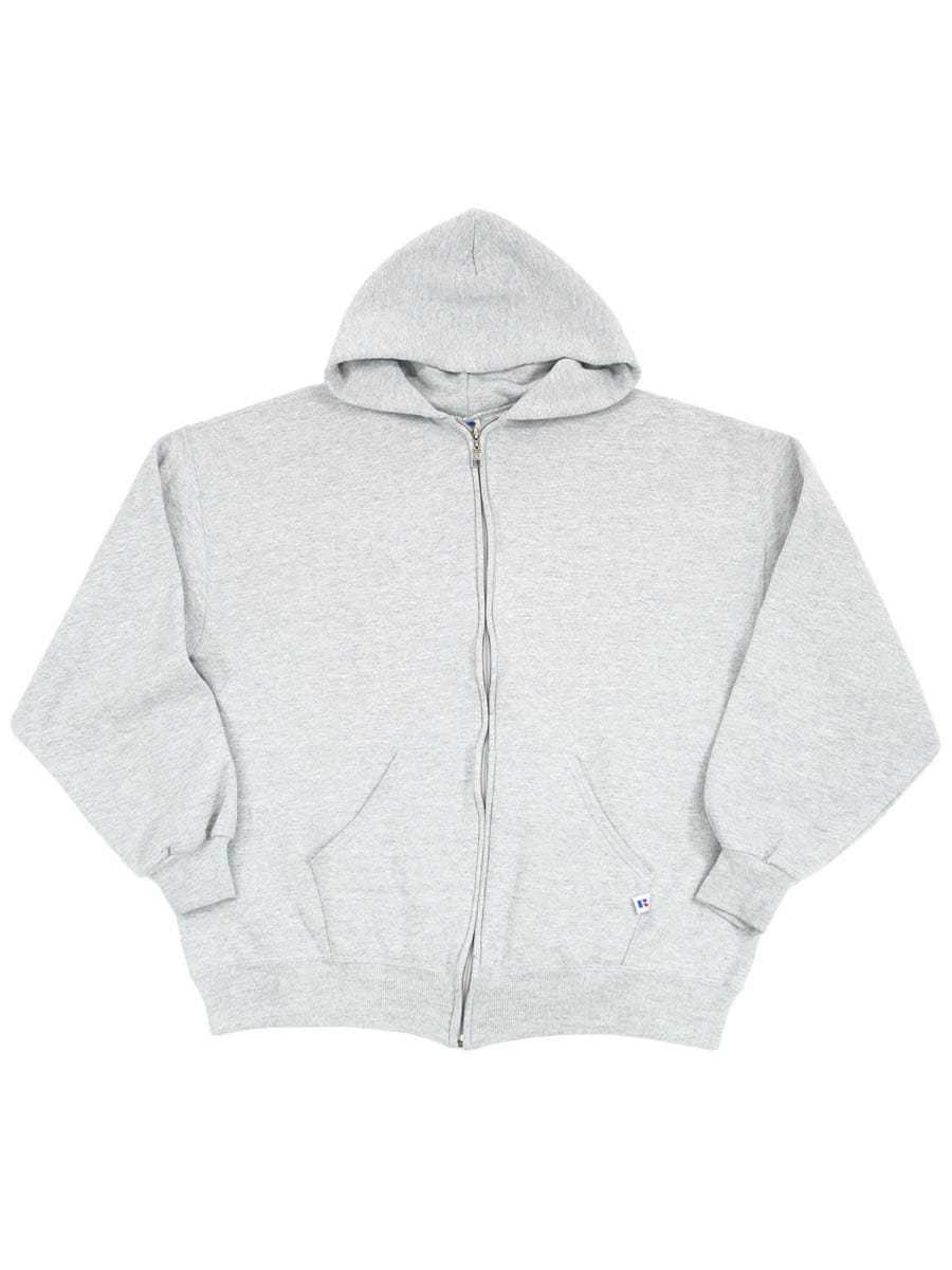 90's RUSSELL ATHLETIC 無地 フルジップ スウェットパーカ グレー 表記(XL) USA製