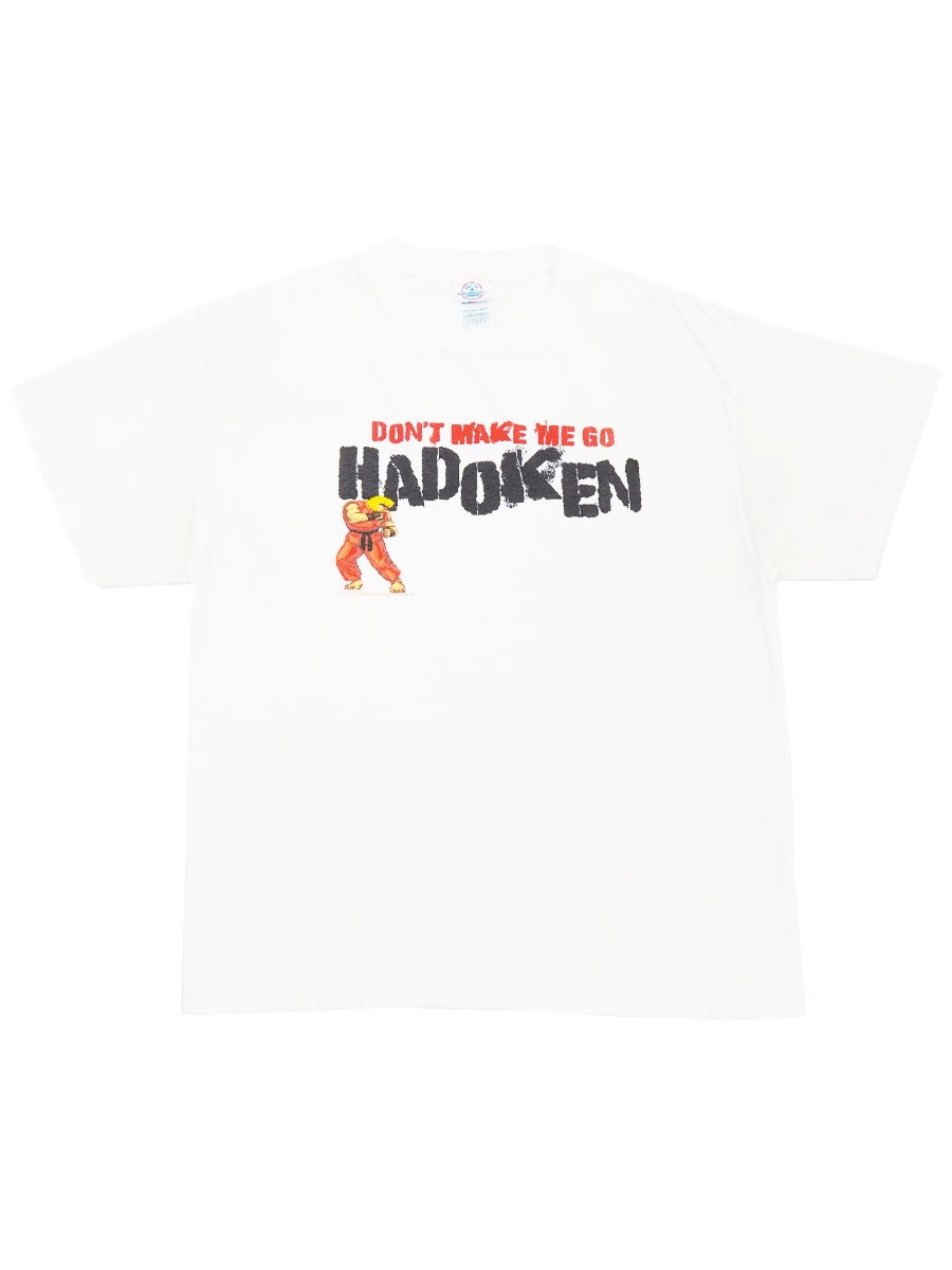 00's DELTA ストリートファイター ''DON'T MAKE ME GO HADOKEN'' Tシャツ ホワイト 表記(L)