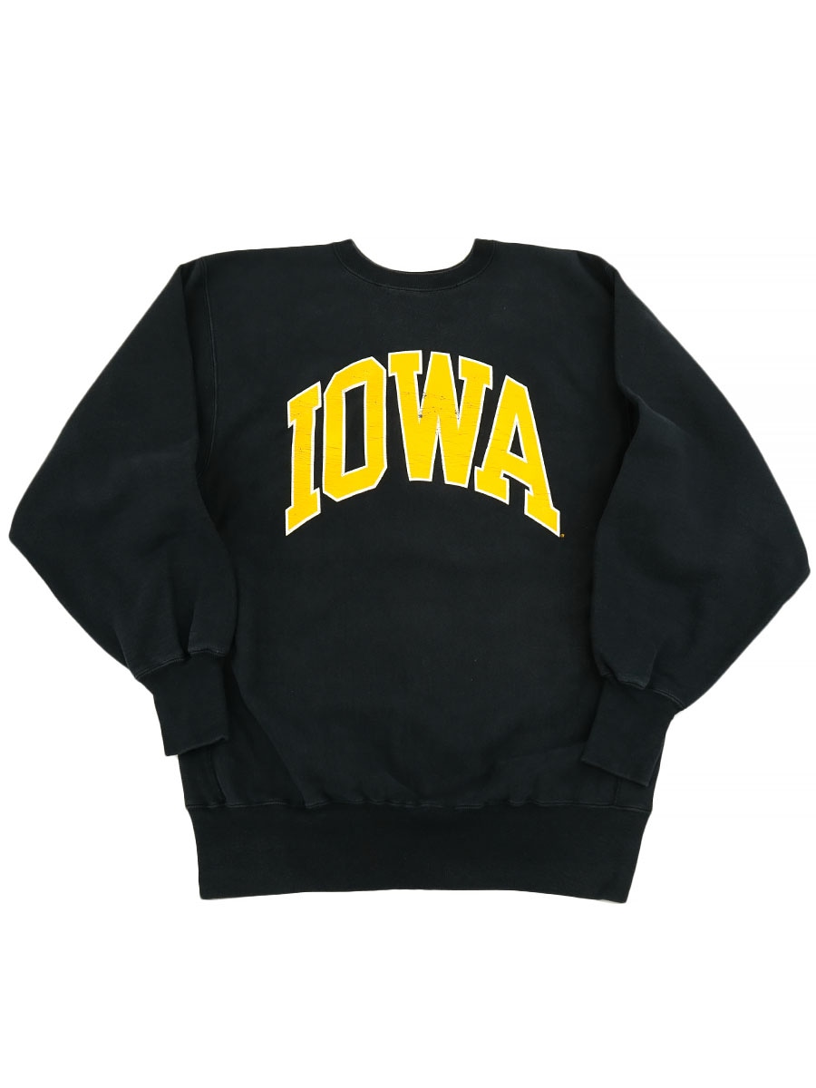 90's 刺繍タグ チャンピオンRW ''IOWA'' ブラック 表記(XXL) USA製