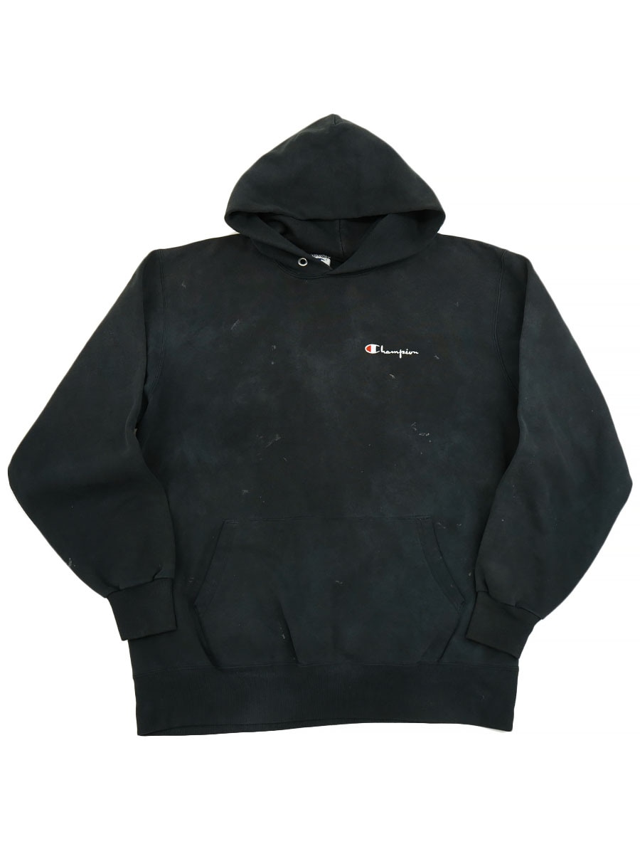 90's チャンピオン スクリプトロゴ スウェットパーカ 黒 表記(XL) USA