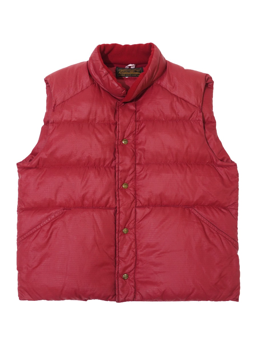 80's Eddie Bauer リップストップ ダウンベスト レッド 実寸(L位