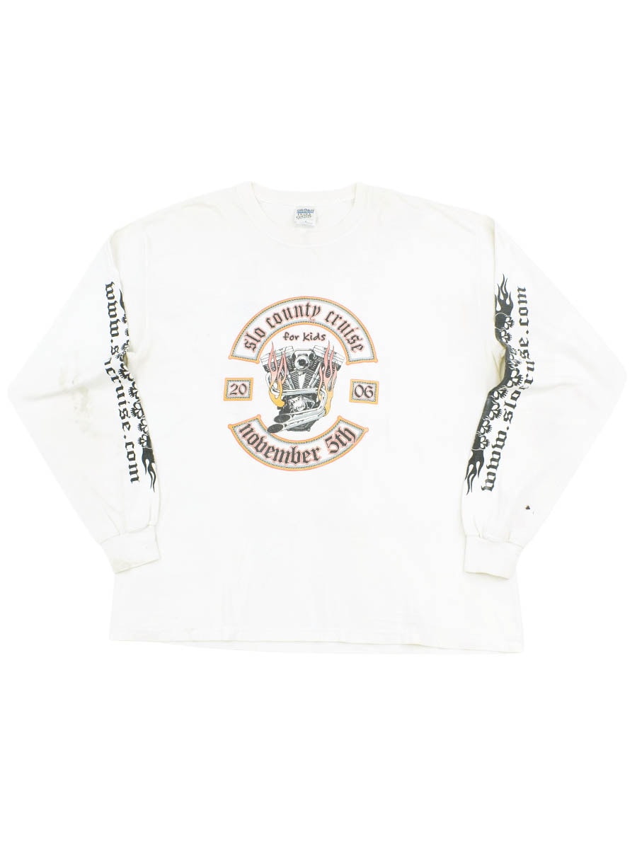 00's GILDAN ''SLO County Cruise for Kids'' 両袖プリント ロングスリーブTシャツ 表記(XL)