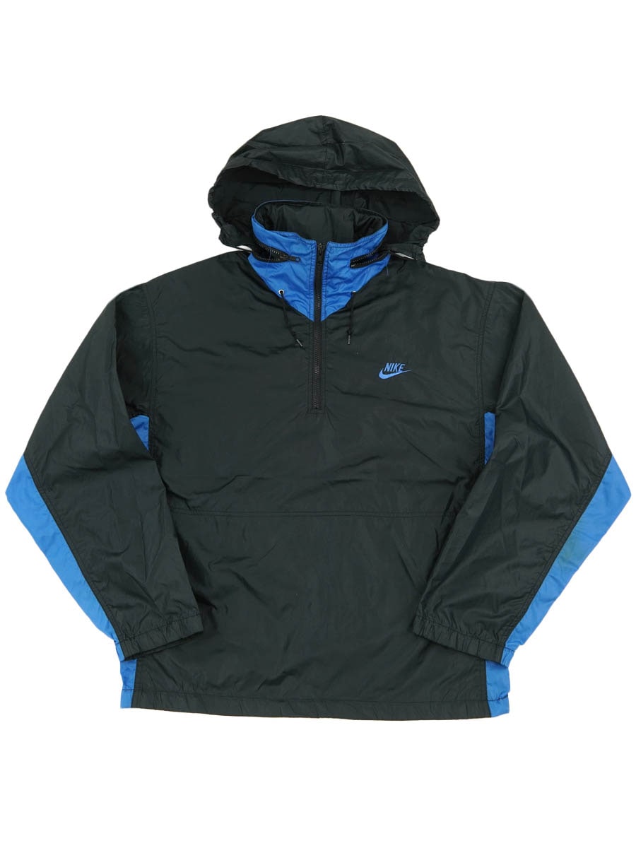 80's 紺タグ NIKE 2トーン切り替え ハーフジップ ナイロンプルオーバー