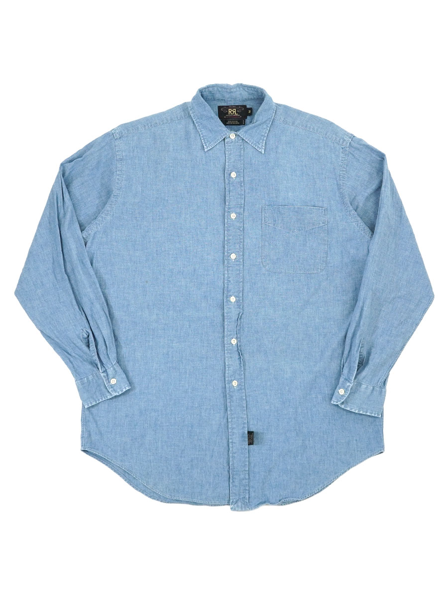 RRL ロングスリーブ シャンブレーシャツ 表記(M)