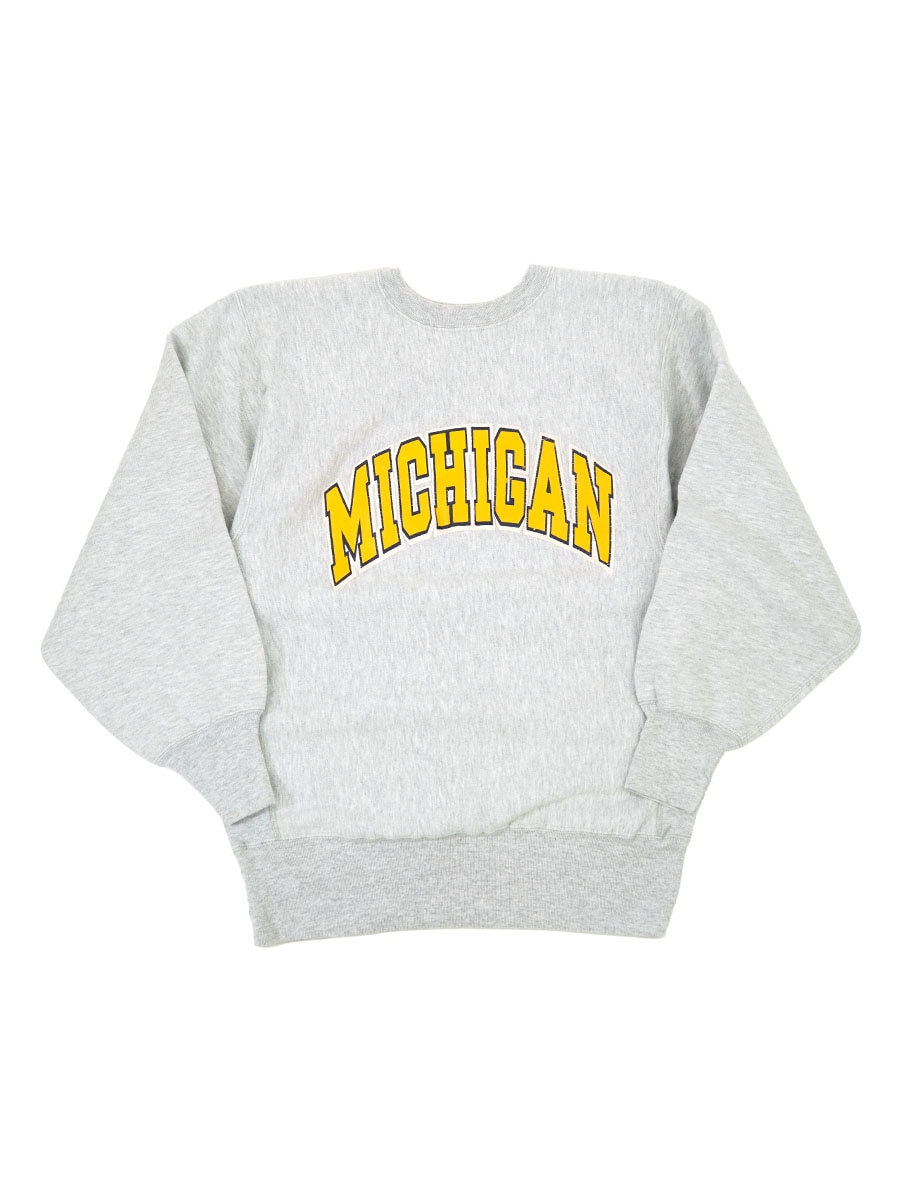 90's 刺繍タグ チャンピオン RWクルー ''MICHIGAN'' グレー 表記(XL) USA製