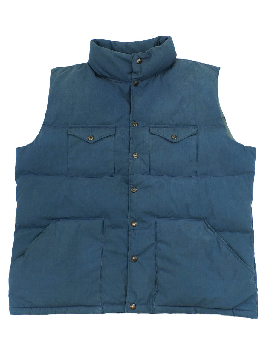 80's 茶タグ THE NORTH FACE 黒ラッカーボタン ダウンベスト ネイビー
