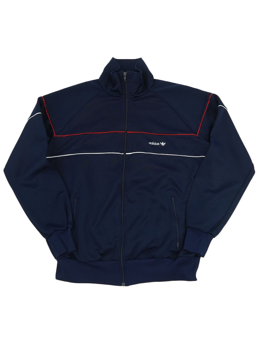 80's adidas パイピング切り替え トラックジャケット ネイビー 表記(XL