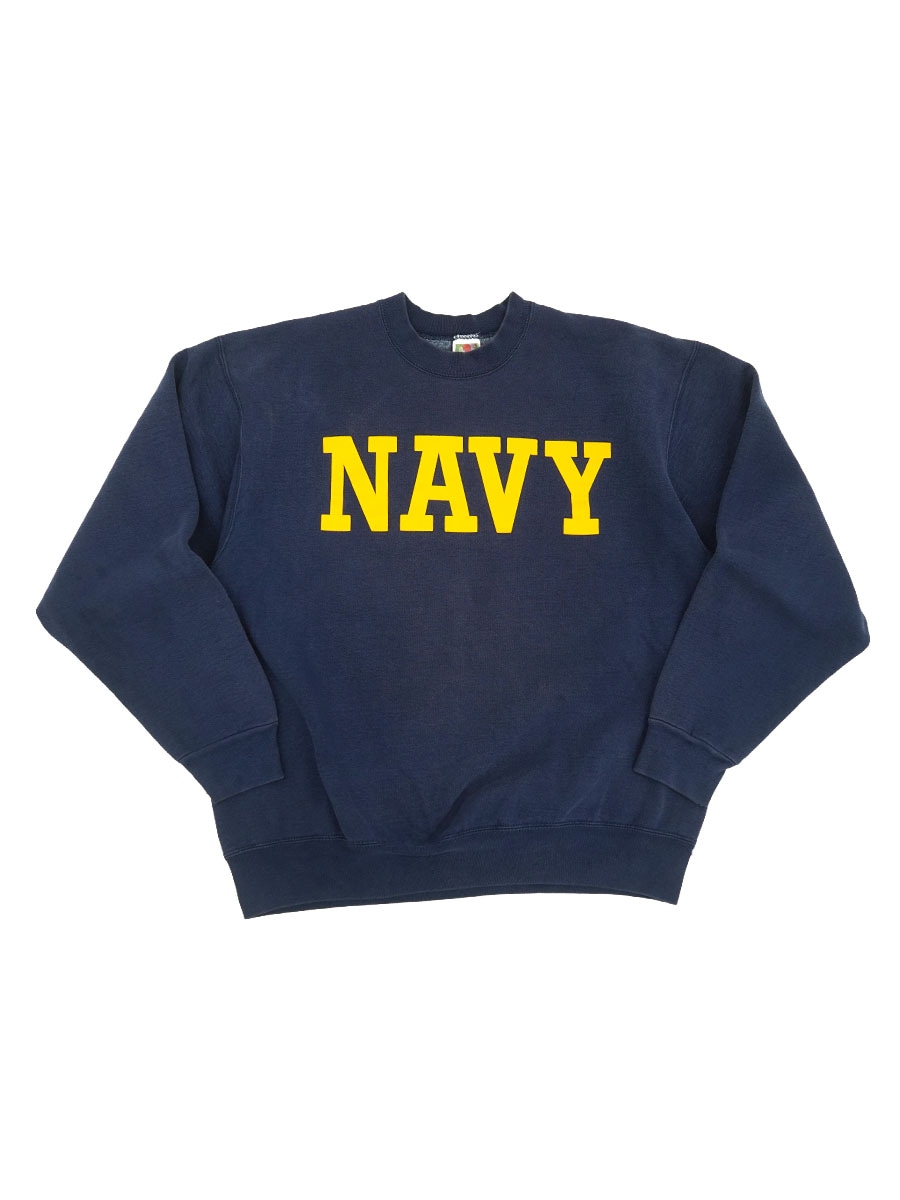 90's FRUIT OF THE LOOM ''NAVY'' スウェット ネイビー 表記(XL) USA製
