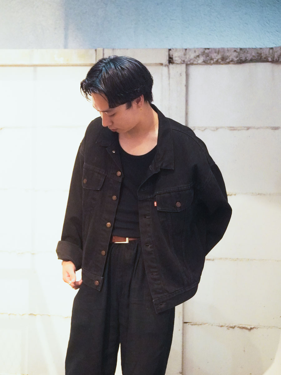 90's Levi's 70598 4ポケ ブラックデニムジャケット 表記(M