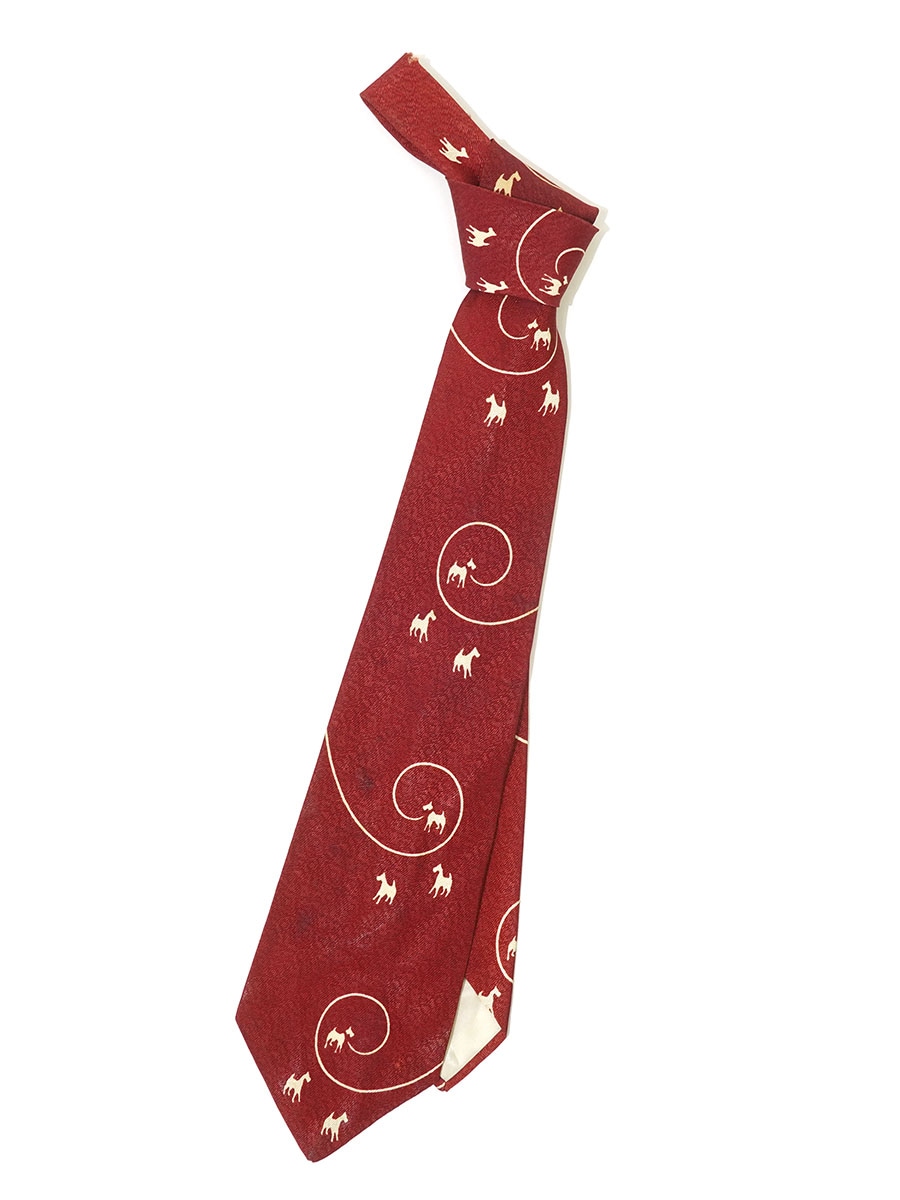 50's Cardinal Neckwear 総柄 ビンテージネクタイ ダークレッド
