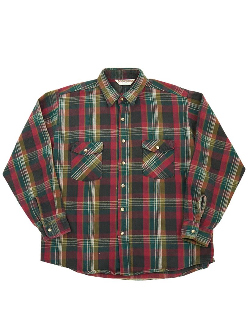 90's McGREGOR 好配色チェック フランネルシャツ 表記(XL)