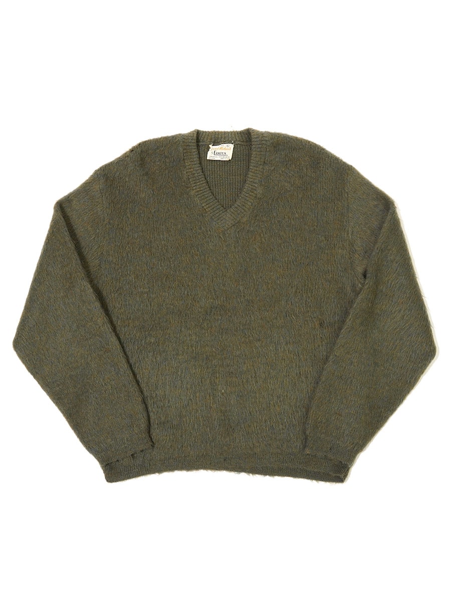 60's Wool-Mohair by CAMPUS ミックスカラー Vネック モヘアセーター