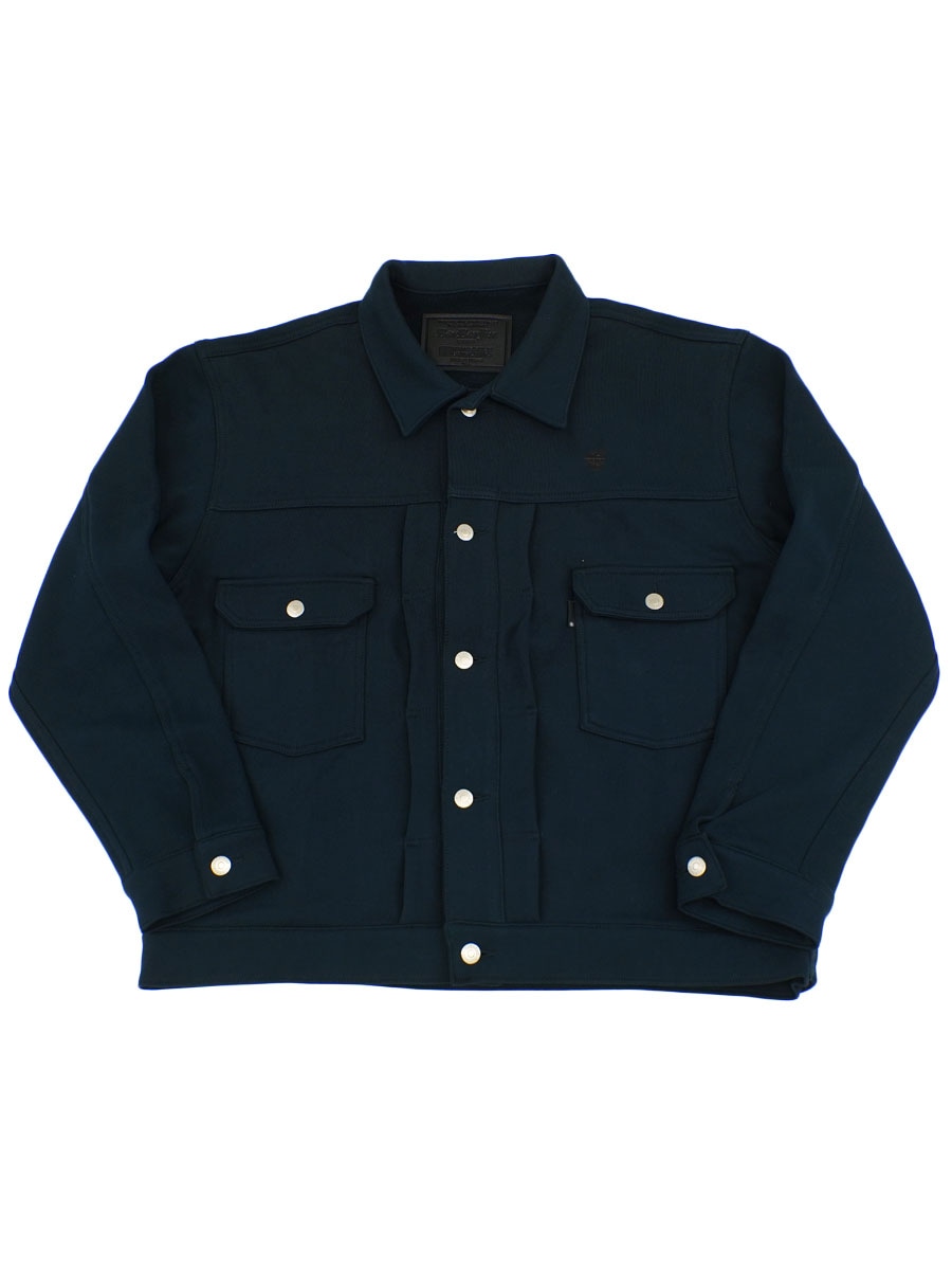 RUSSELL × BerBerJin Pro Cotton Loopback Terry Sweat Trucker Jacket NAVY