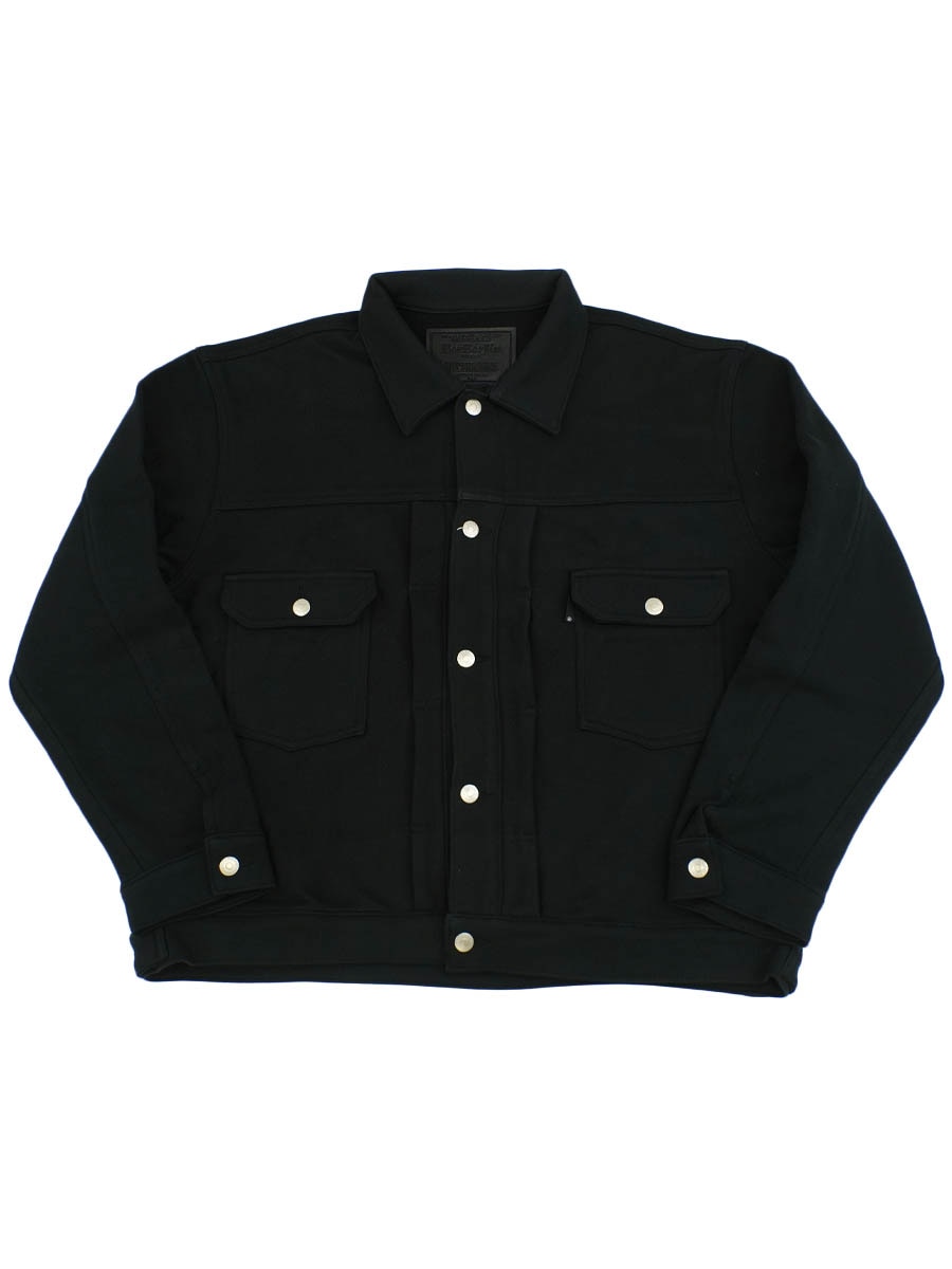 RUSSELL × BerBerJin Pro Cotton Loopback Terry Sweat Trucker Jacket BLACK
