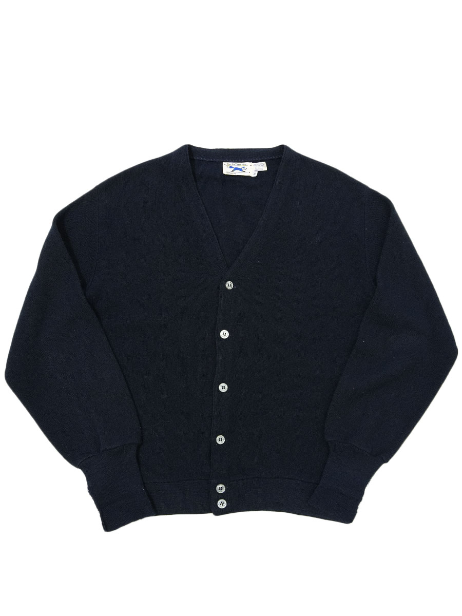 80's JCPenney The FOX Sweater アクリルカーディガン ネイビー 表記(M
